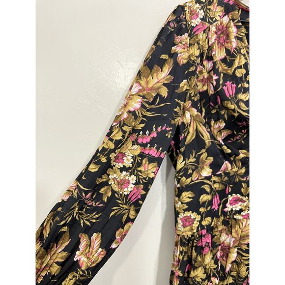 Romantic Victorian Cottage Parisian Floral Top M Fairy Grunge Whimsigoth Regency - Picture 4 of 15